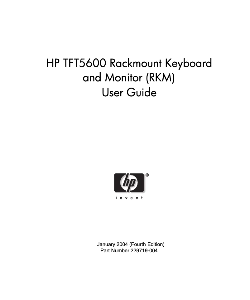 Imagen de la primera página del manual del dispositivo TFT5600 RKM
