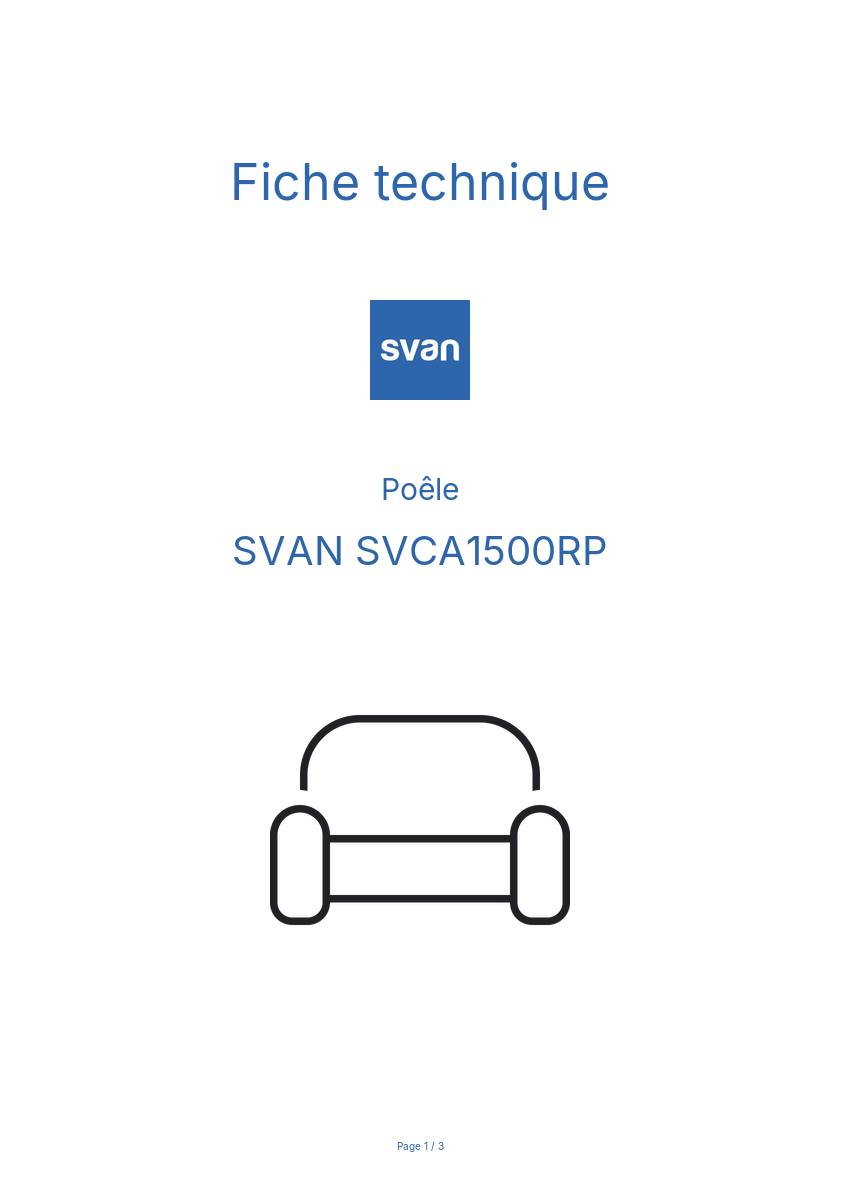 Image de la première page du manuel de l'appareil SVCA1500RP
