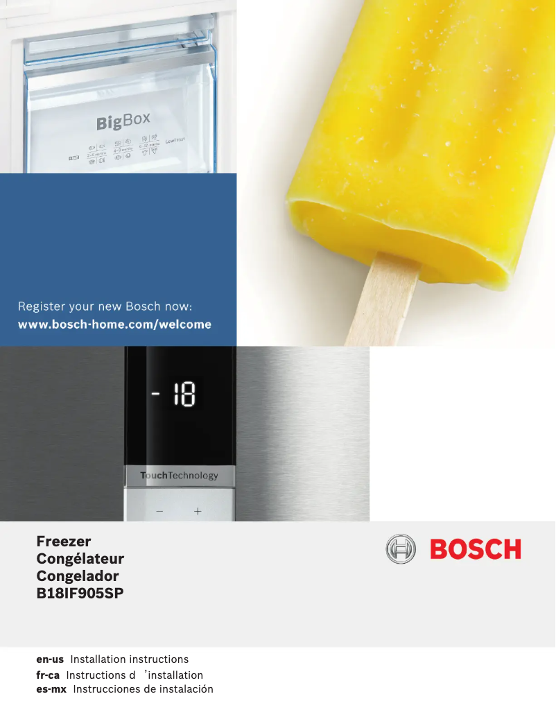 Page 1 de la notice Guide d'installation Bosch B18IF905SP