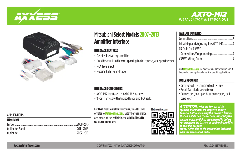 Página 1 del manual Manual de usuario AXESS AXTO-MI2