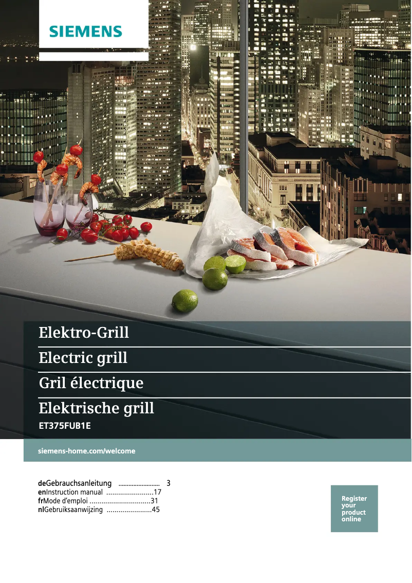 Page 1 de la notice Manuel utilisateur Siemens ET375FUB1E