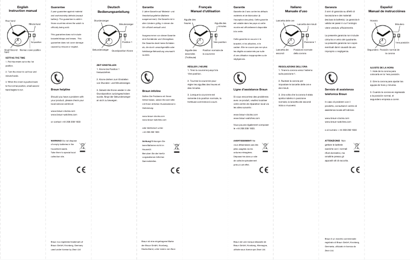 Page 1 de la notice Manuel utilisateur Braun BN0024
