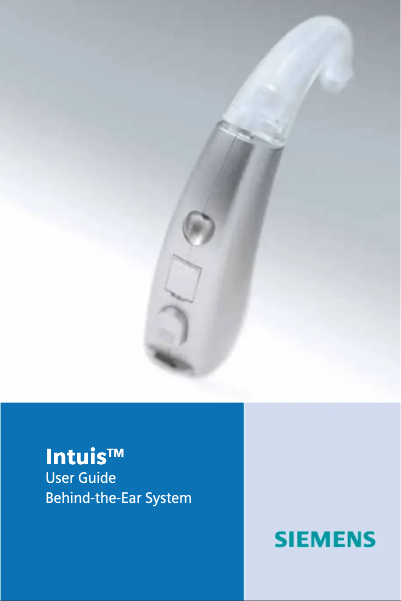 Page n°1 - Manuel utilisateur Siemens Intuis BTE