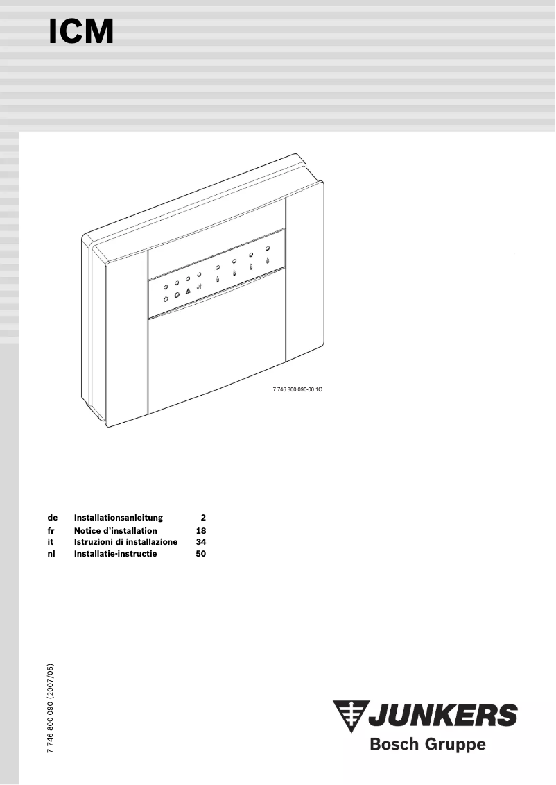 Page n°1 - Manuel utilisateur Junkers ICM