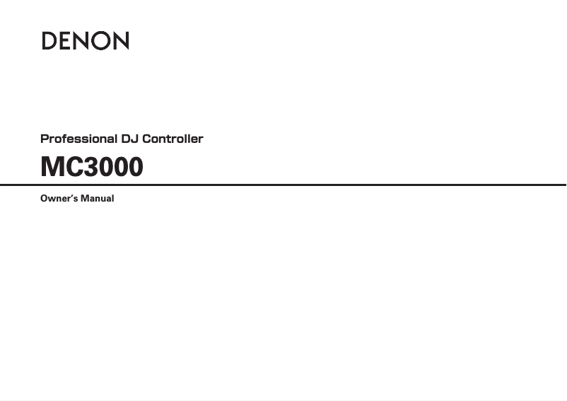 Page n°1 - Manuel utilisateur Denon MC3000