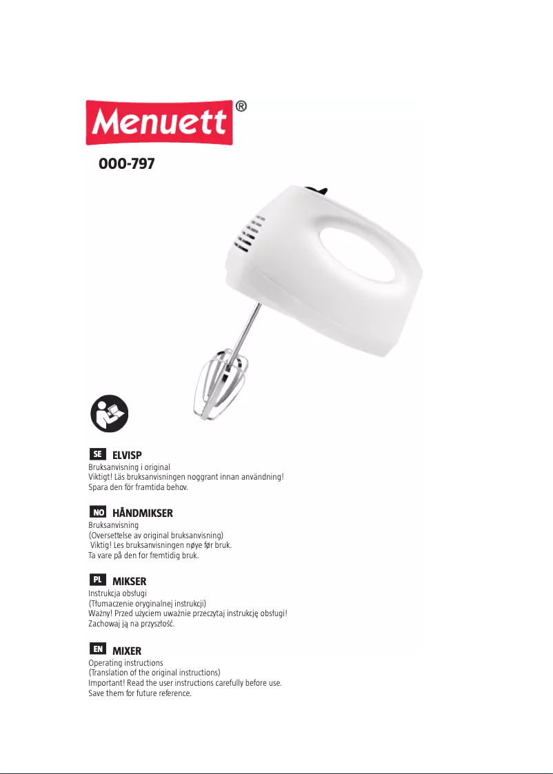 Image de la première page du manuel de l'appareil 000-797