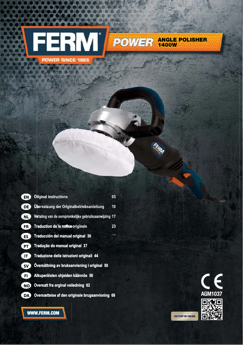 Page n°1 - Manuel utilisateur Ferm AGM1037