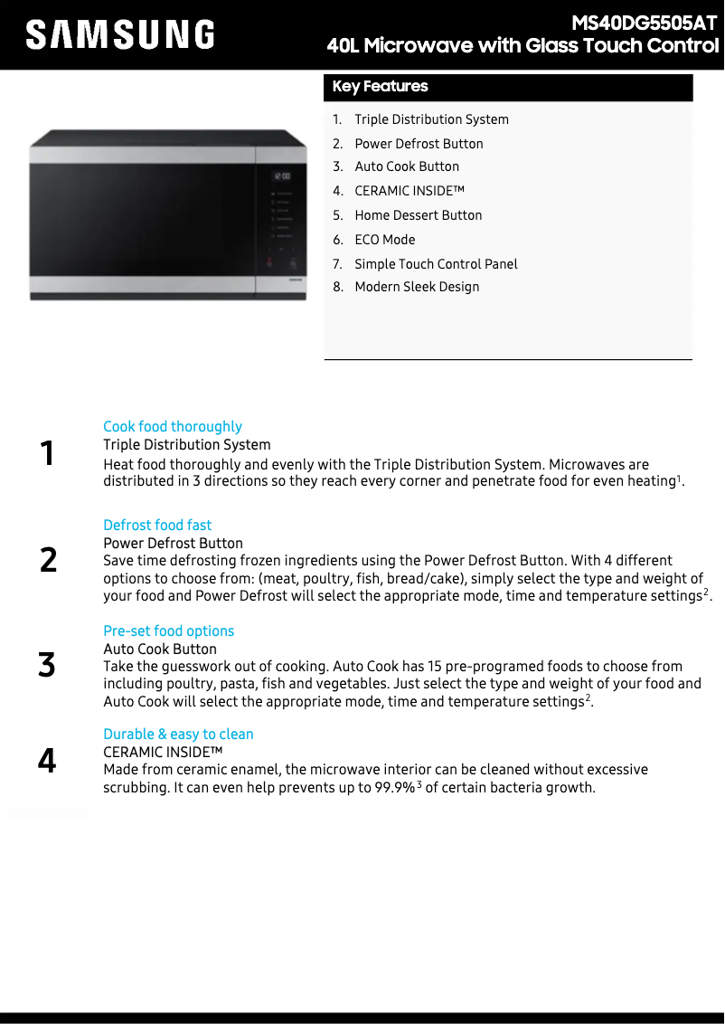 Imagen de la primera página del manual del dispositivo MS40DG5505AT