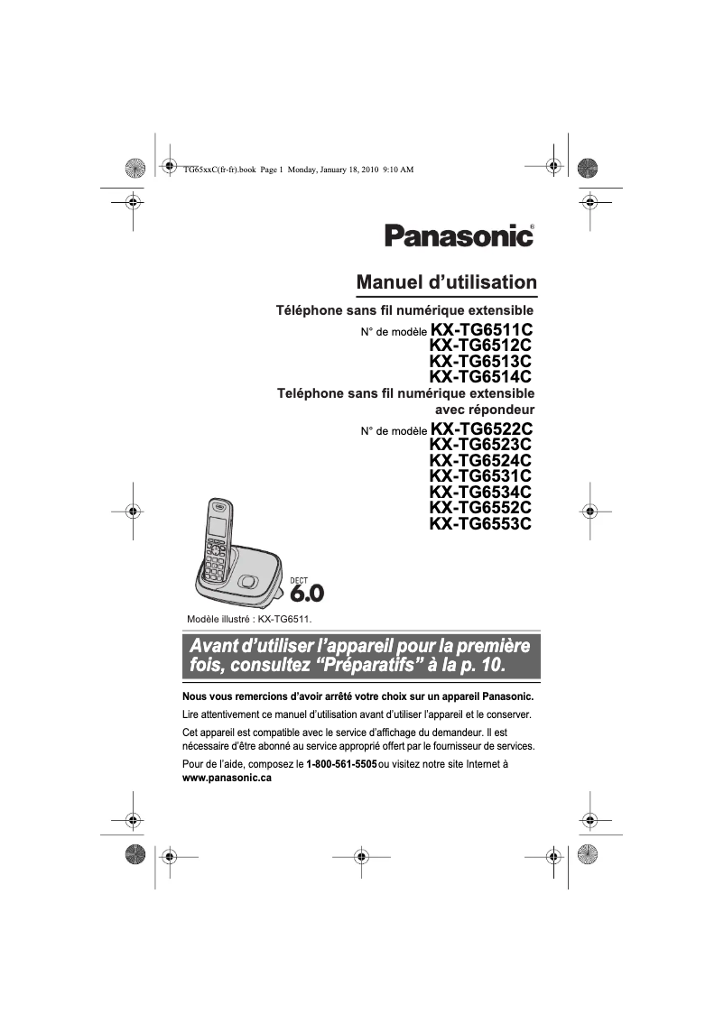 Página 1 del manual Manual de usuario Panasonic KX-TG6513