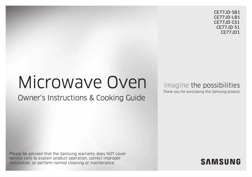 Image de la première page du manuel de l'appareil CE77JD-S1