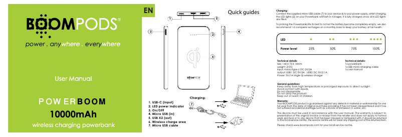 Page n°1 - Manuel utilisateur Boompods Powerboom Qi