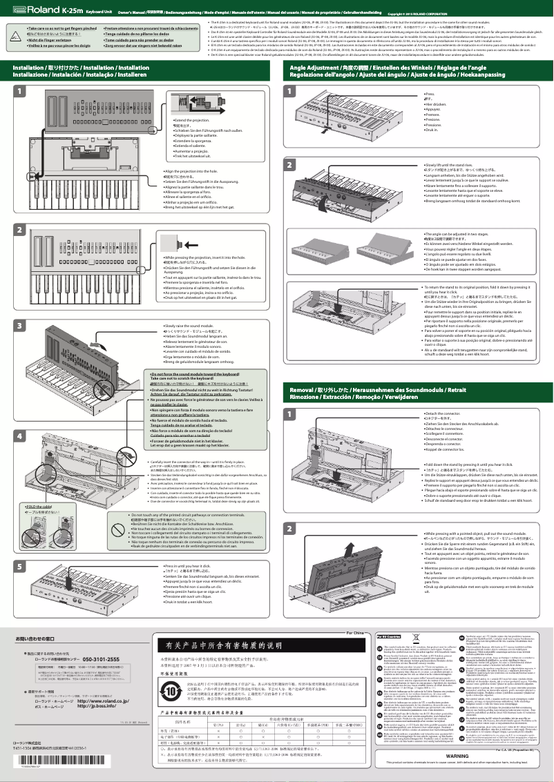 Page n°1 - Manuel utilisateur Roland K-25m