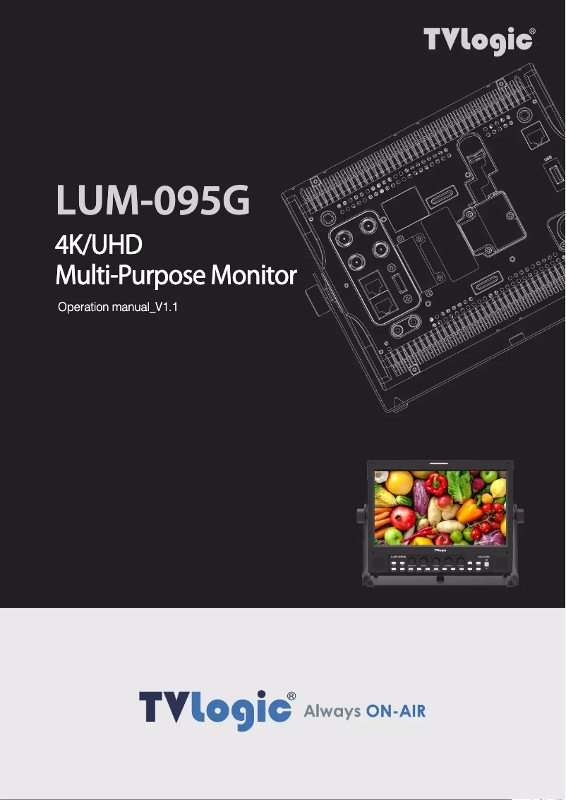 Page n°1 - Manuel utilisateur TVLogic LUM-095G