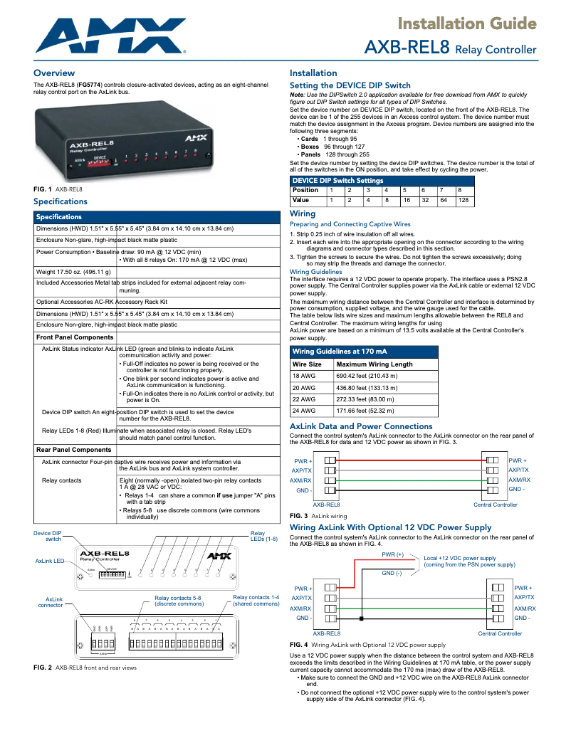 Image de la première page du manuel de l'appareil AXB-REL8