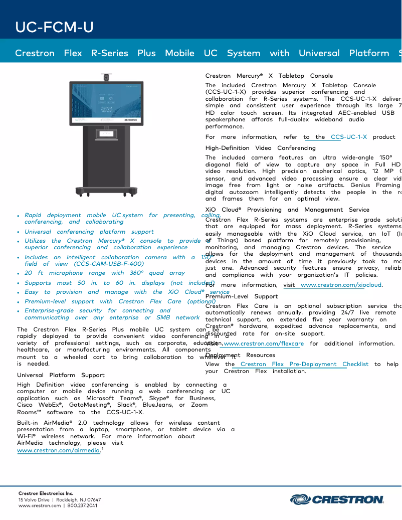 First page image of the manual for UC-FCM-U