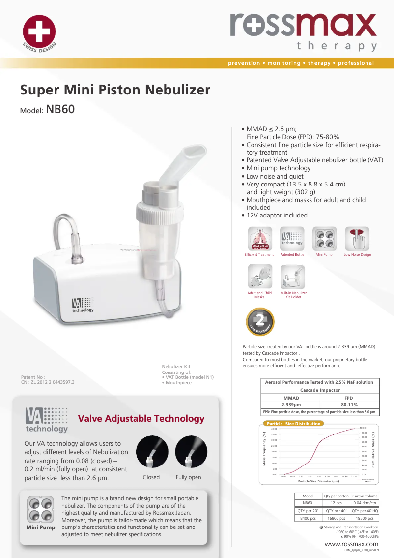 Page 1 de la notice Brochure Rossmax NB60