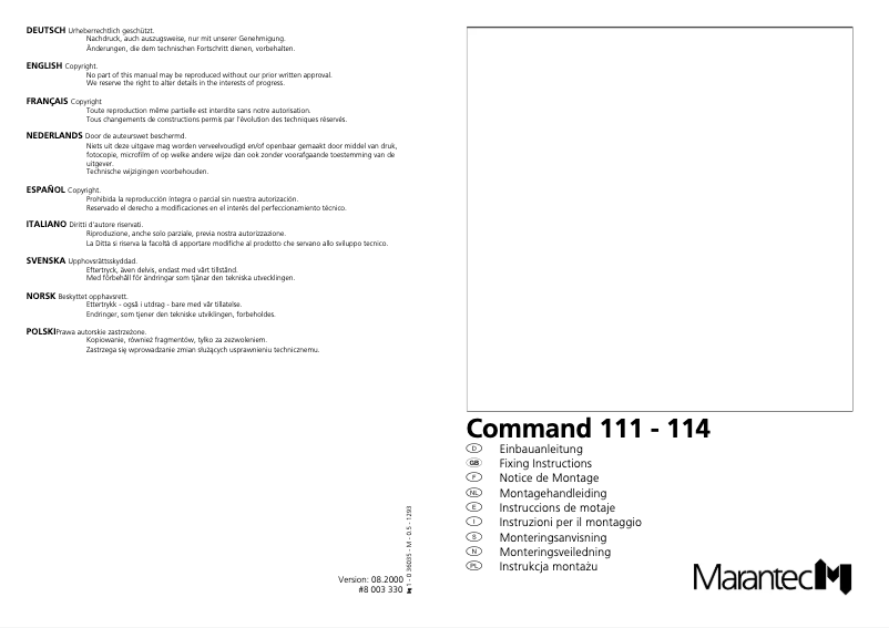 Page n°1 - Manuel utilisateur Marantec Command 112