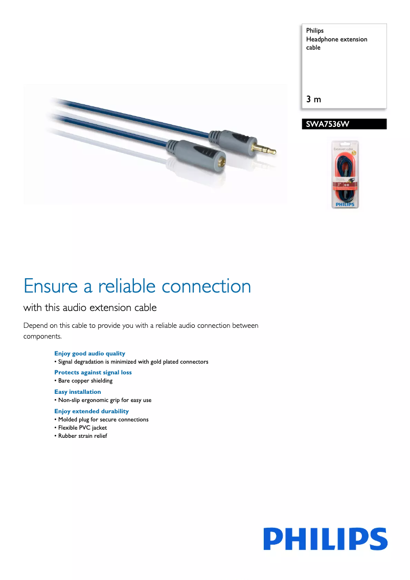 Page 1 de la notice Brochure Philips SWA7536W