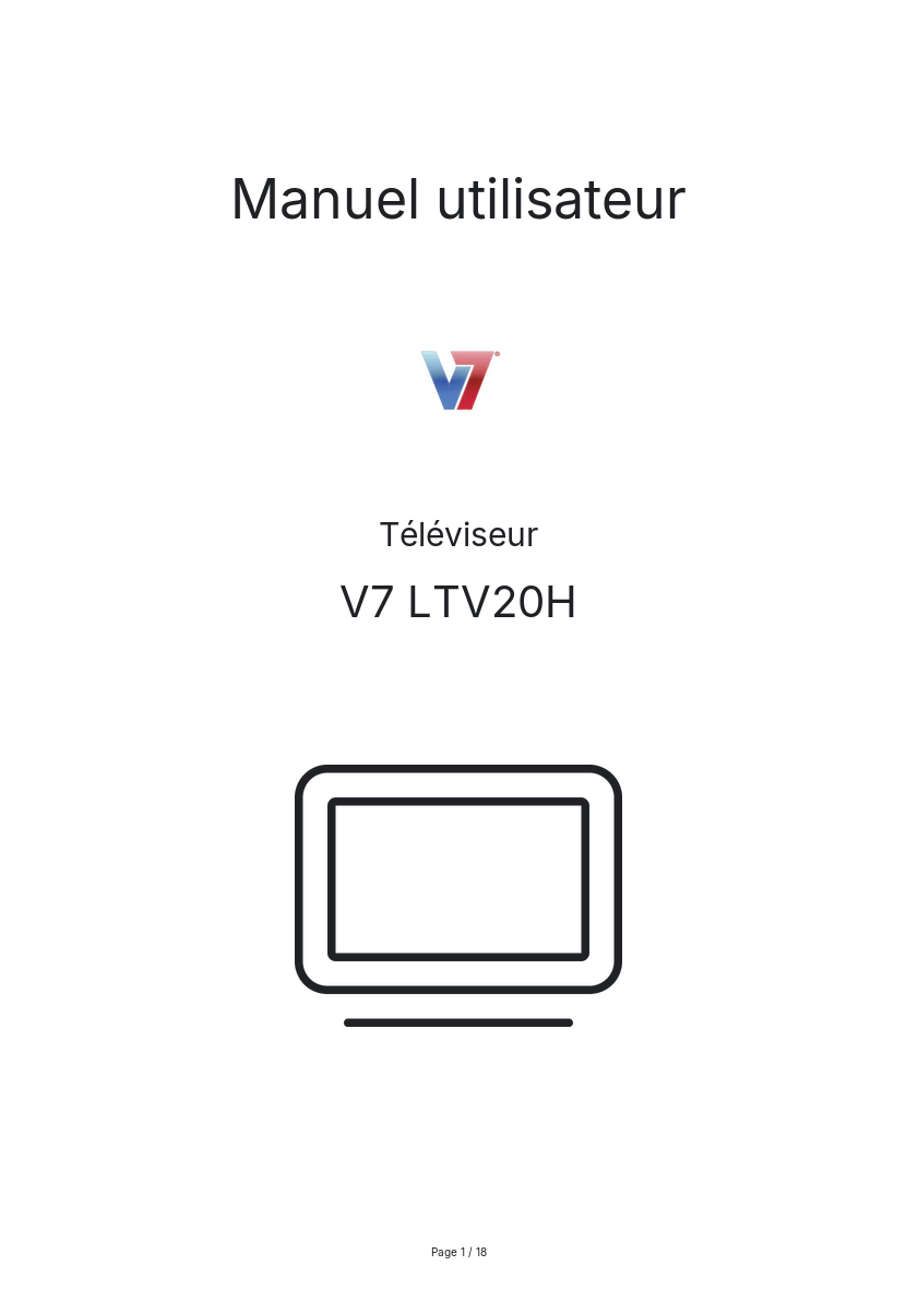 Image de la première page du manuel de l'appareil LTV20H