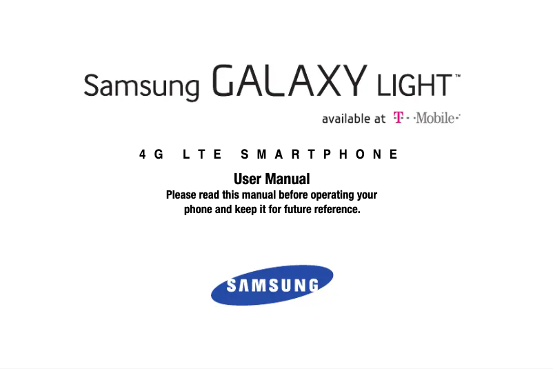 Image de la première page du manuel de l'appareil Galaxy SGH-T399