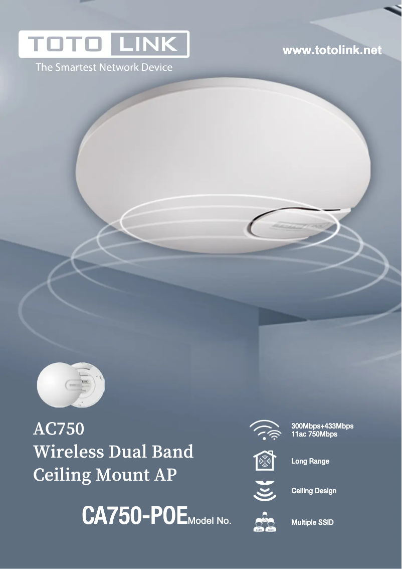 Page 1 de la notice Manuel utilisateur Totolink CA750-PoE