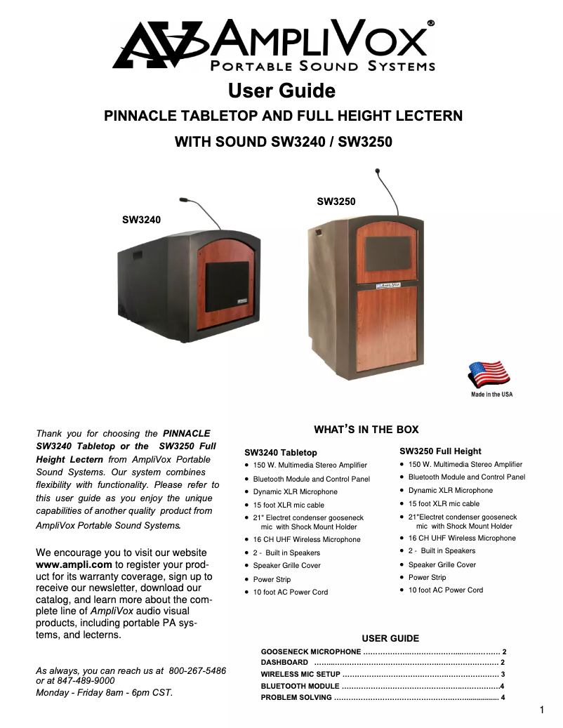 Image de la première page du manuel de l'appareil Pinnacle SW3250