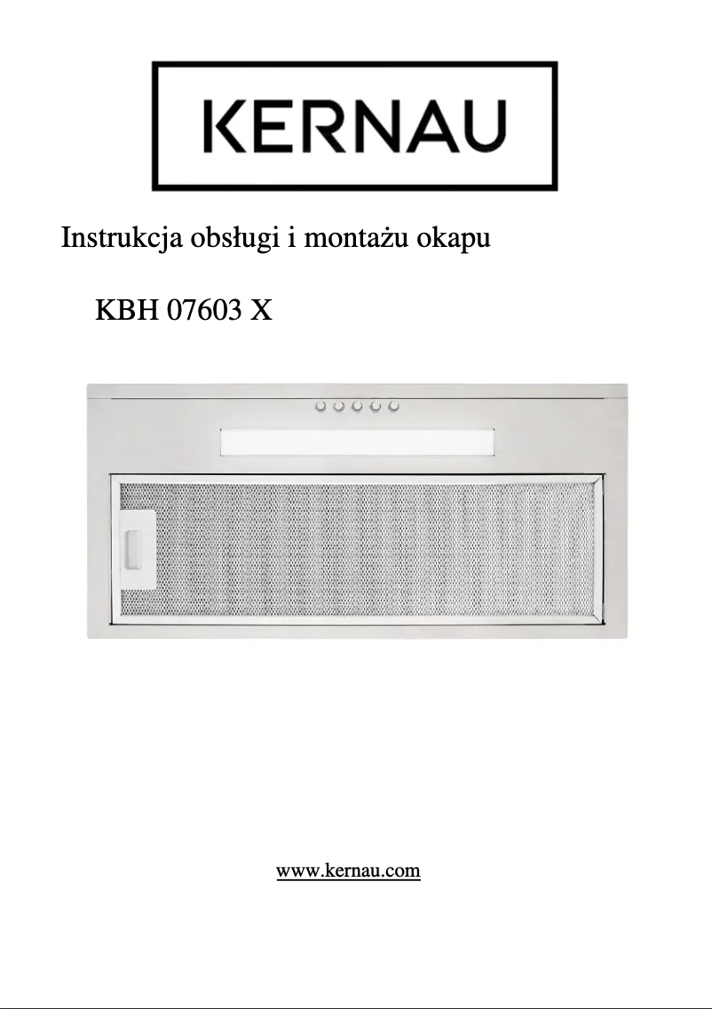 Page n°1 - Manuel utilisateur Kernau KBH 07603 X
