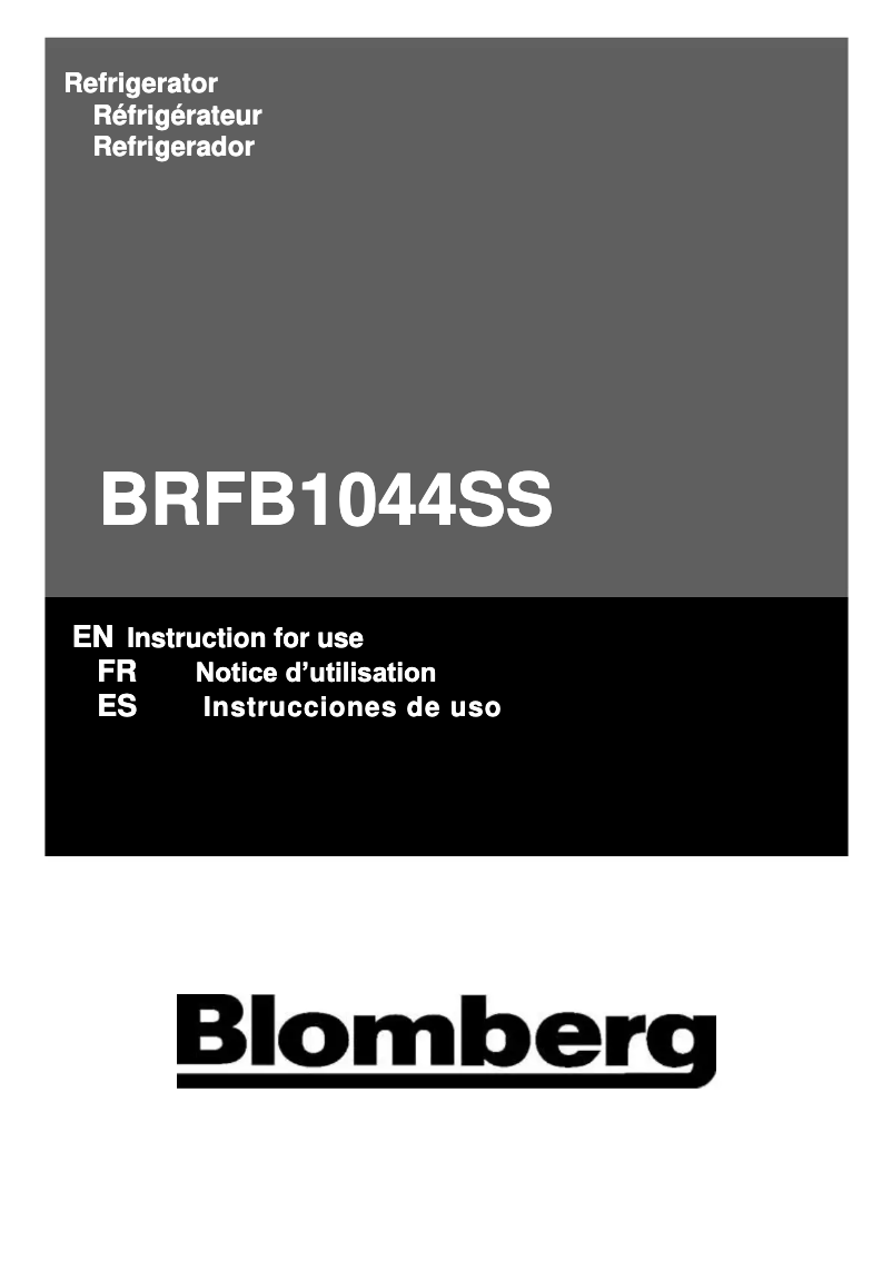 Image de la première page du manuel de l'appareil BRFB 1044 SS