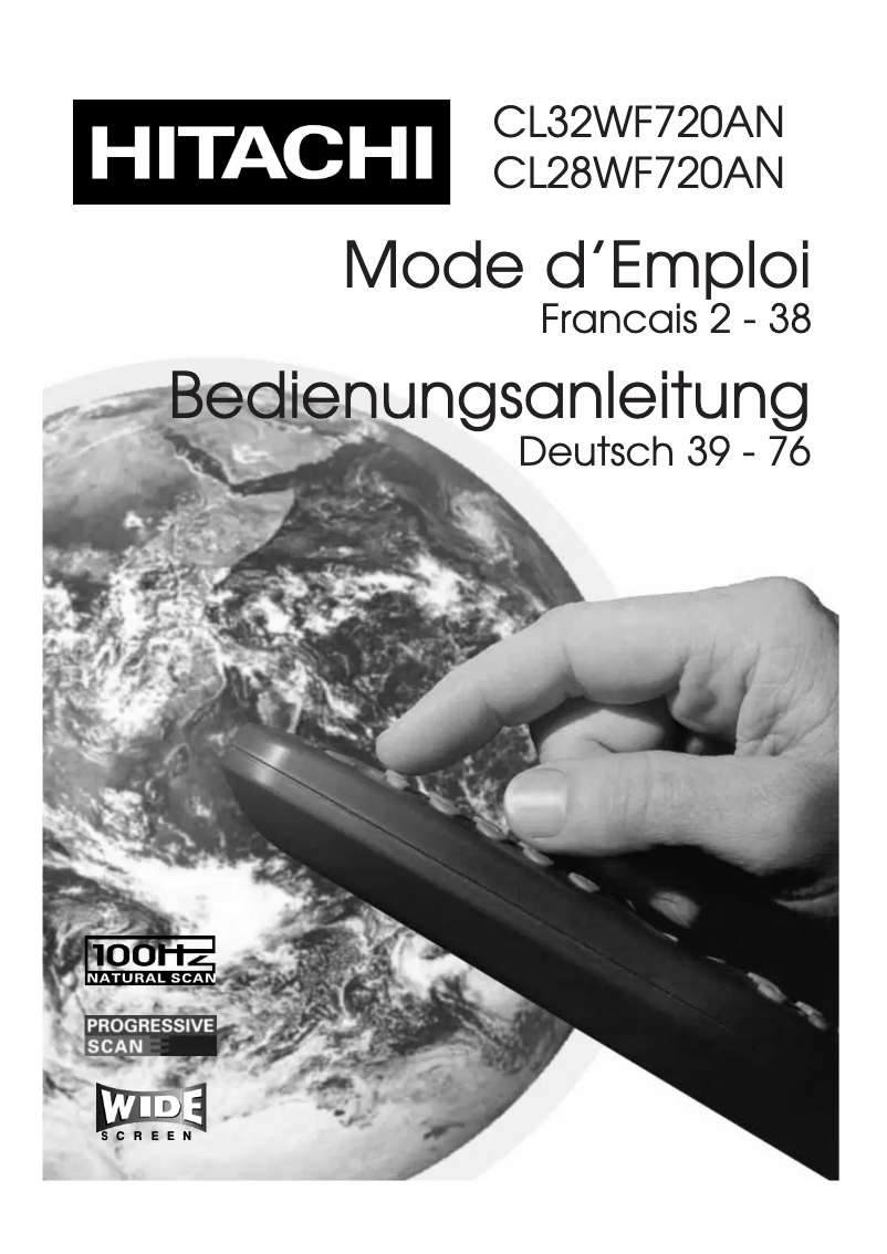 Page 1 de la notice Manuel utilisateur Hitachi CL32WF720TAN