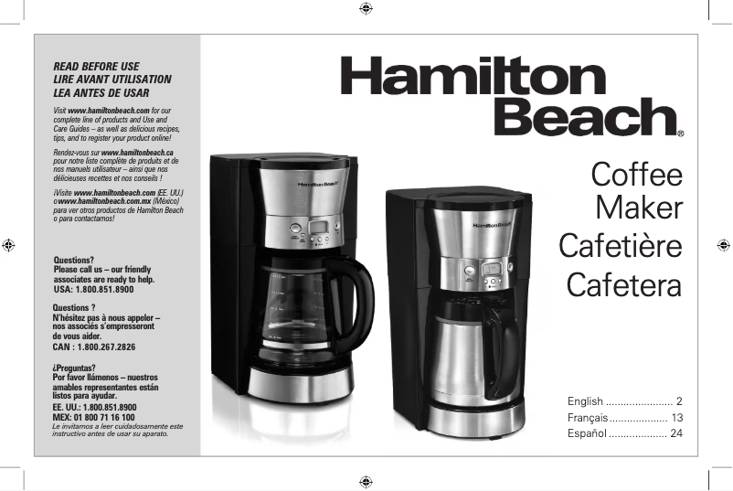 Page n°1 - Manuel utilisateur Hamilton Beach 46896