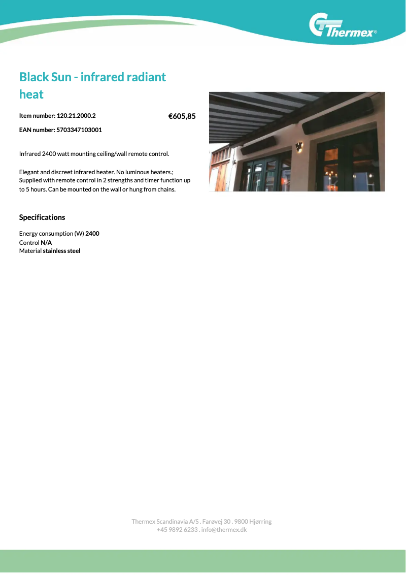 Página 1 del manual Manual de usuario Thermex Black Sun