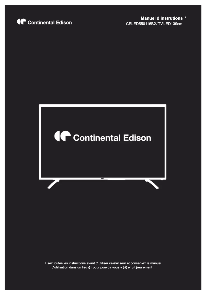 Page 1 de la notice Manuel utilisateur Continental Edison CELED550116B2