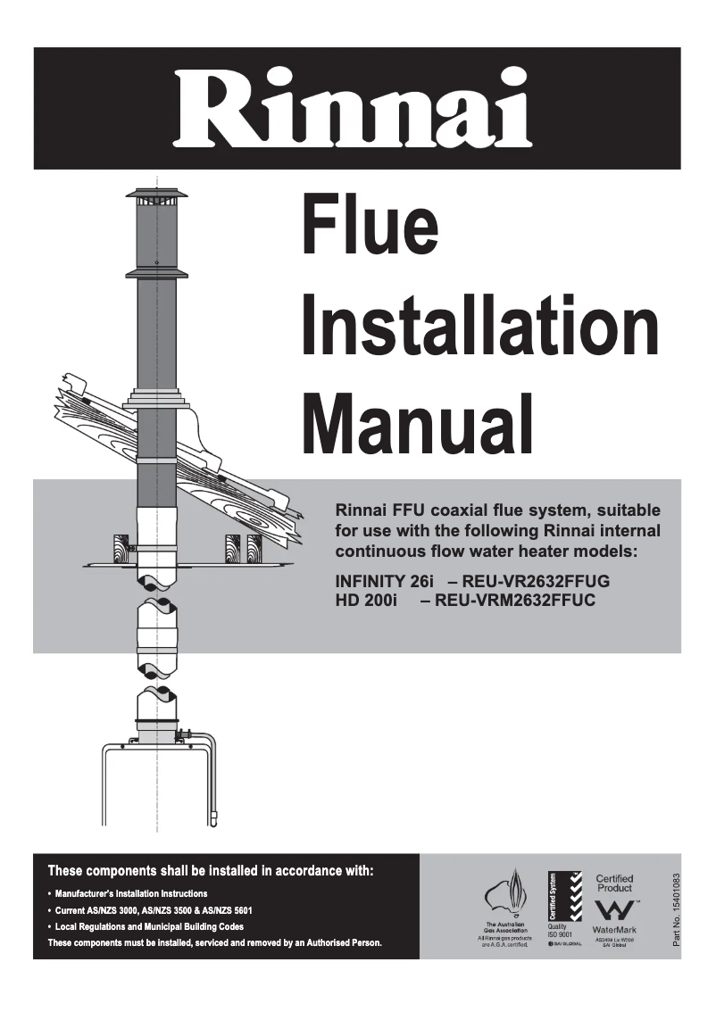 Page 1 de la notice Guide d'installation Rinnai Infinity 26