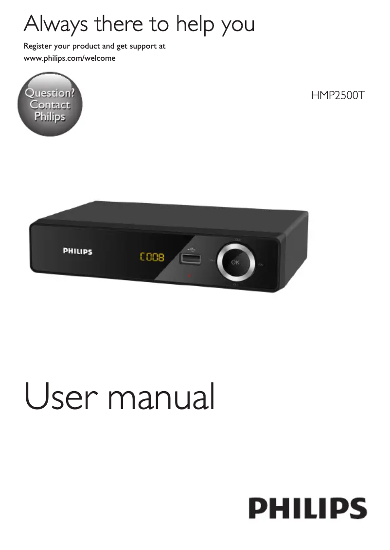 Page 1 de la notice Manuel utilisateur Philips HMP2500T