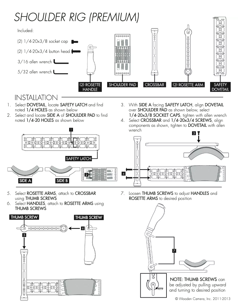 Page 1 de la notice Manuel utilisateur Wooden Camera 152200