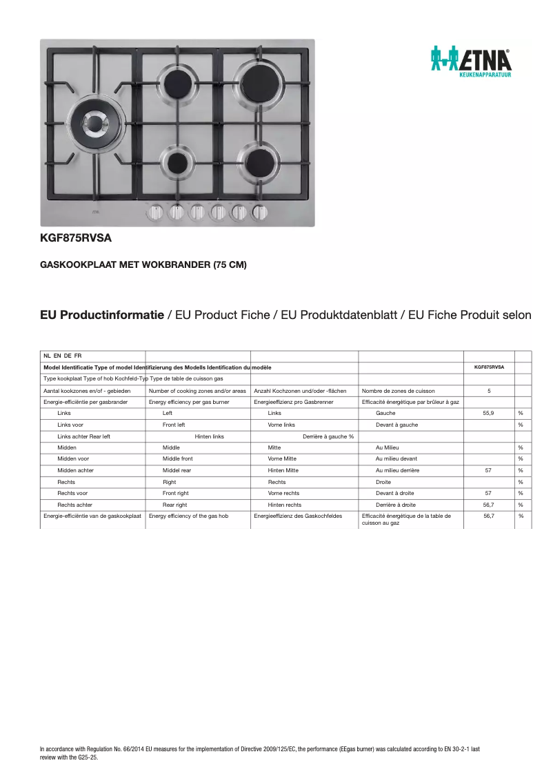 Image de la première page du manuel de l'appareil KGF875RVSA