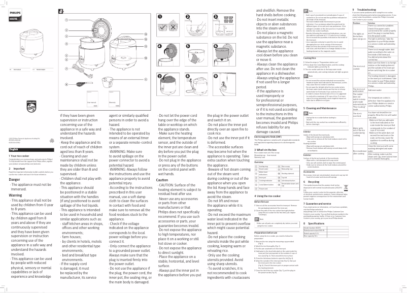 Page 1 de la notice Manuel utilisateur Philips Daily Collection HD3115