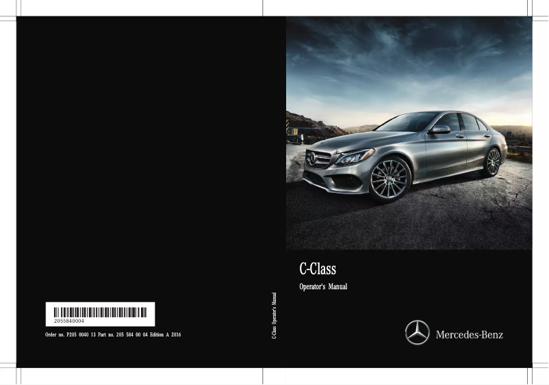 Page 1 de la notice Manuel utilisateur Mercedes-Benz C 300 (2016)