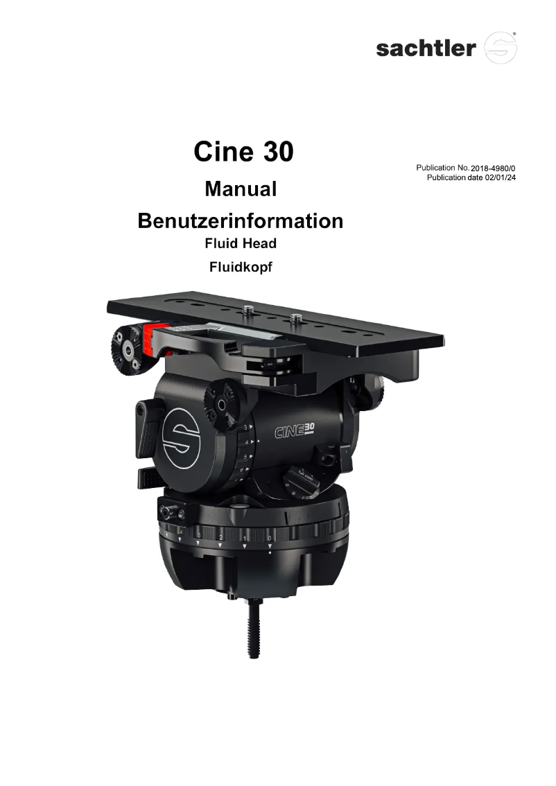 Page n°1 - Manuel utilisateur Sachtler Cine 30 EFP CF GS