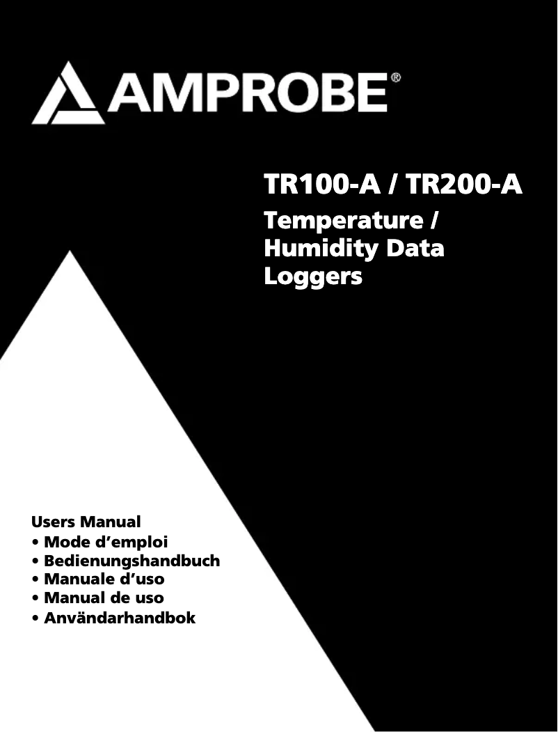 Page 1 de la notice Manuel utilisateur Amprobe TR200-A