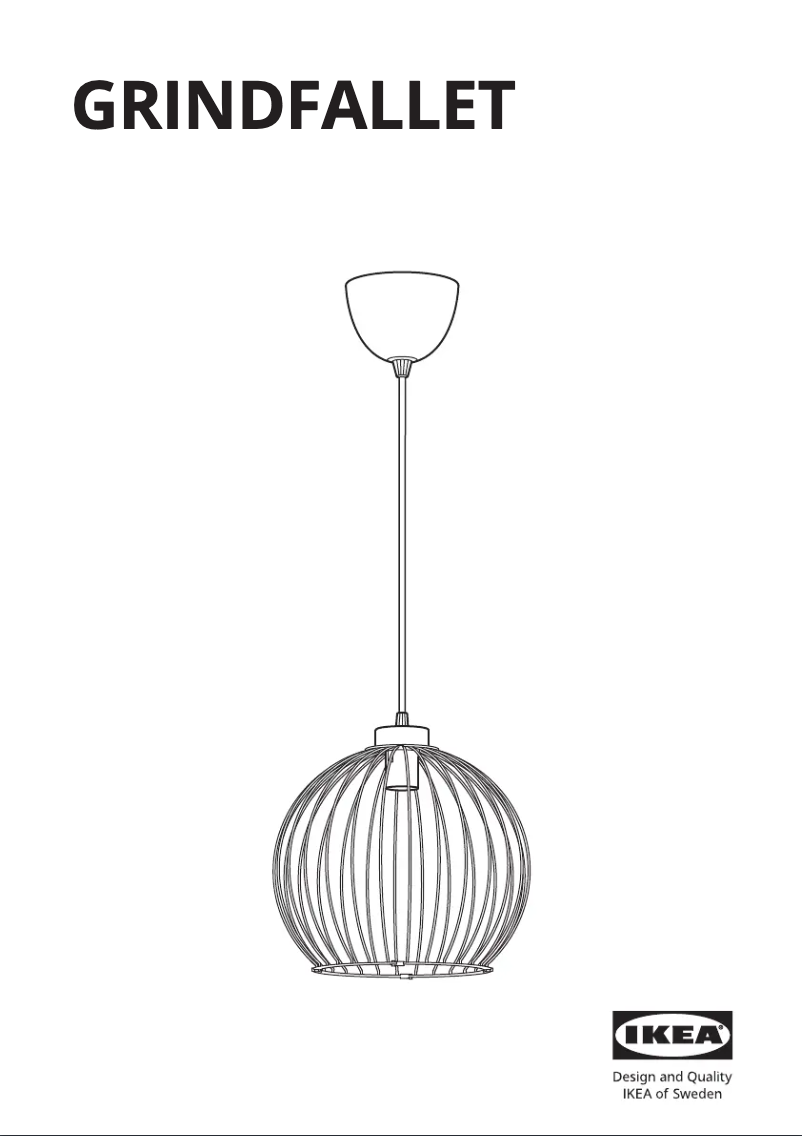 Page 1 de la notice Manuel utilisateur Ikea GRINDFALLET 205.049.95