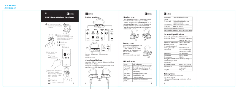 Page n°1 - Manuel utilisateur Erato RIO 3