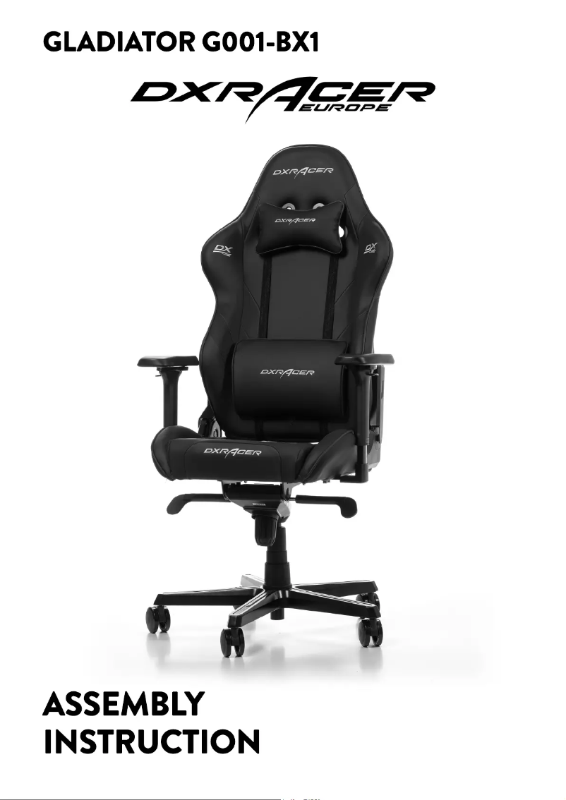 Page n°1 - Manuel utilisateur DXRacer GLADIATOR G001-N