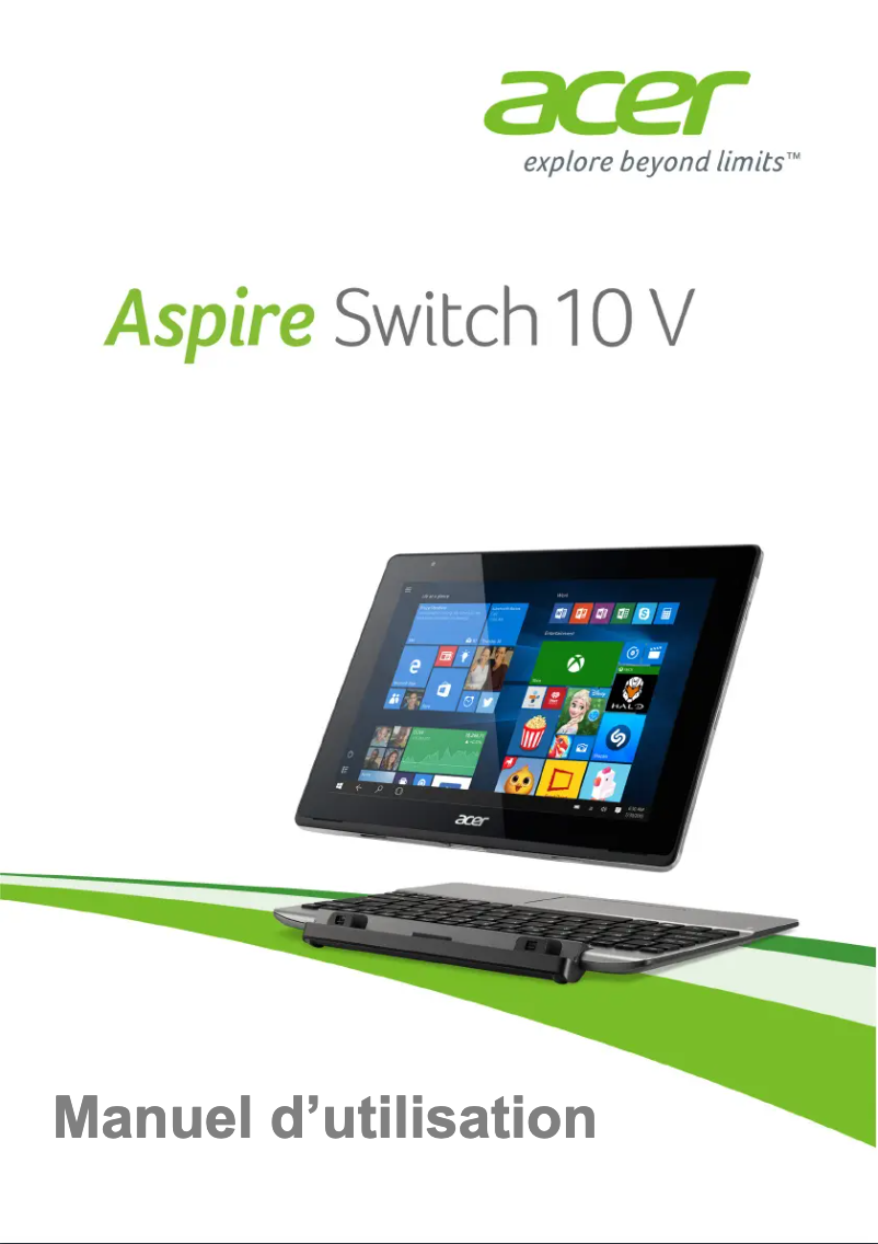 Page 1 de la notice Manuel utilisateur Acer Aspire Switch 10 V