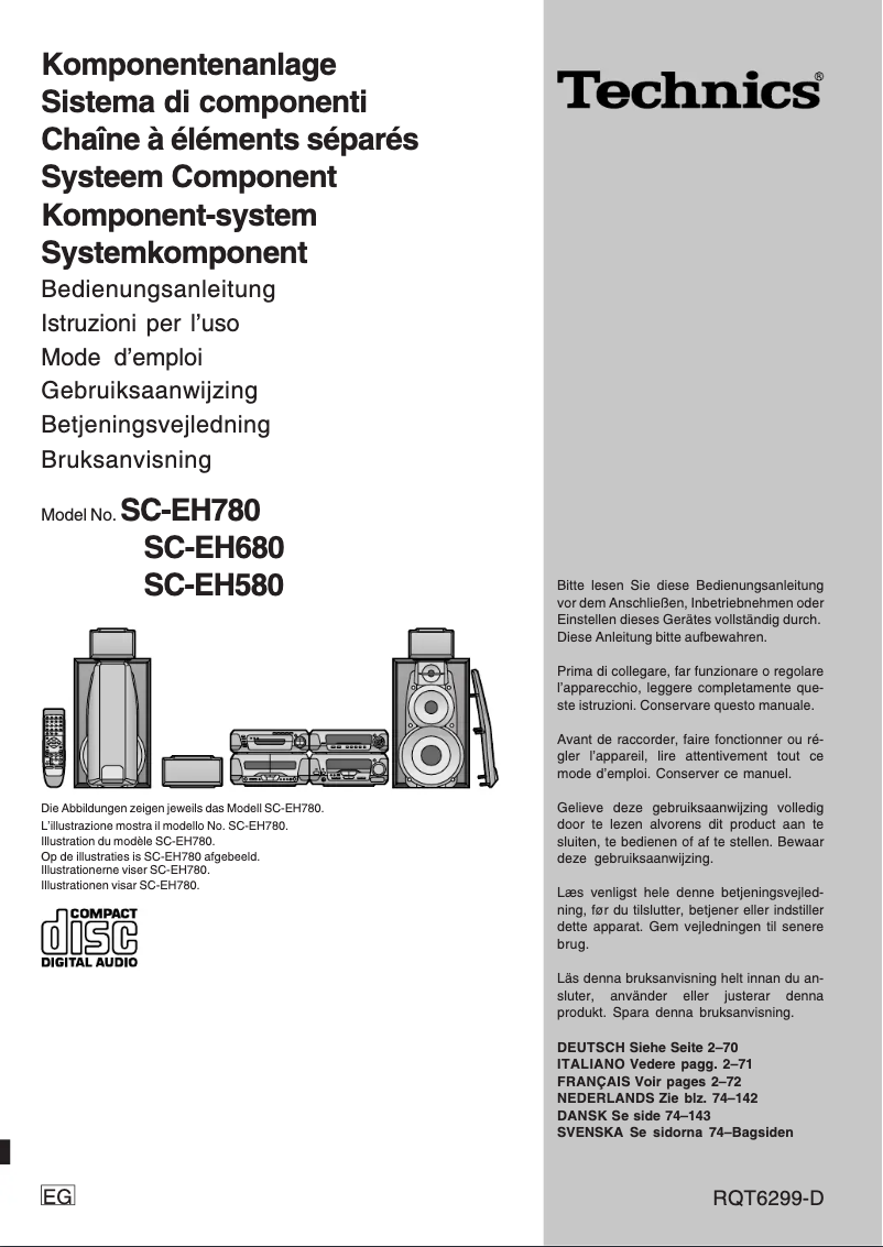 Page 1 de la notice Manuel utilisateur Panasonic SC-EH680