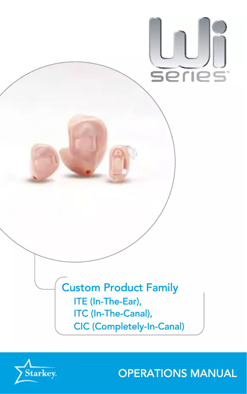 Page n°1 - Manuel utilisateur Starkey Wi Series ITE