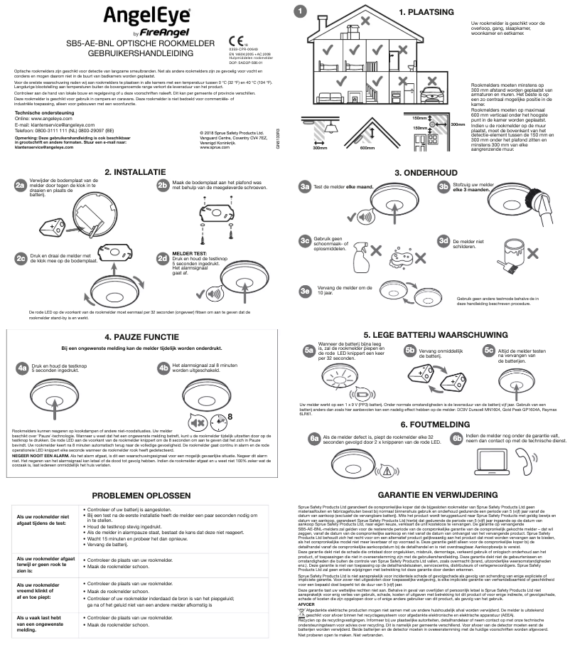 Page n°1 - Manuel utilisateur AngelEye SB5-AE-BNL