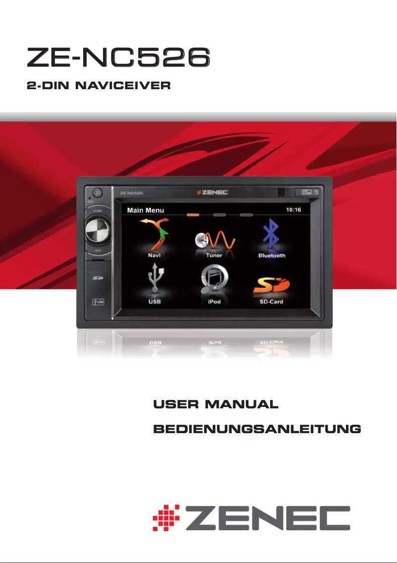 Page n°1 - Manuel utilisateur Zenec ZE-NC526