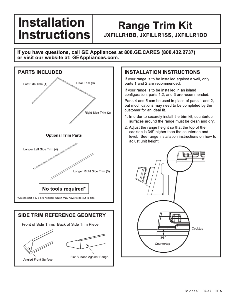 Image de la première page du manuel de l'appareil JXFILLR1BB
