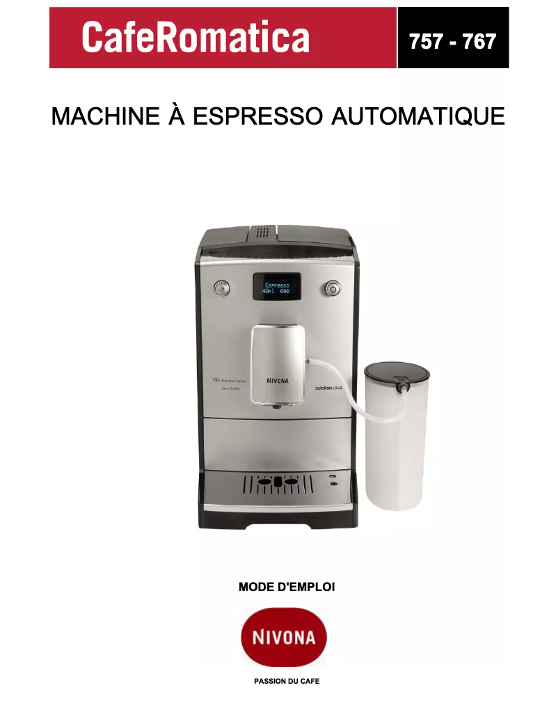 Image de la première page du manuel de l'appareil CafeRomatica 745
